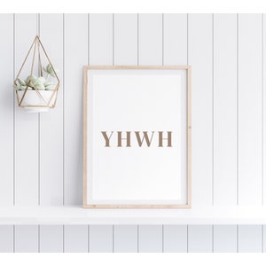 YHWH Poster / Yahweh Christian Wall Art / Christian Print / Digital Download / Printable Christianity Home Decor / Modern Scripture Decor