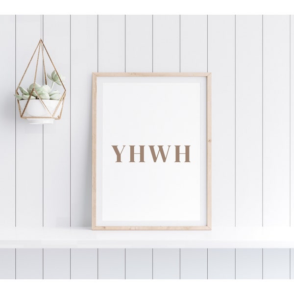Póster YHWH / Yahweh Christian Wall Art / Christian Print / Descarga digital / Decoración del hogar del cristianismo imprimible / Decoración moderna de las Escrituras