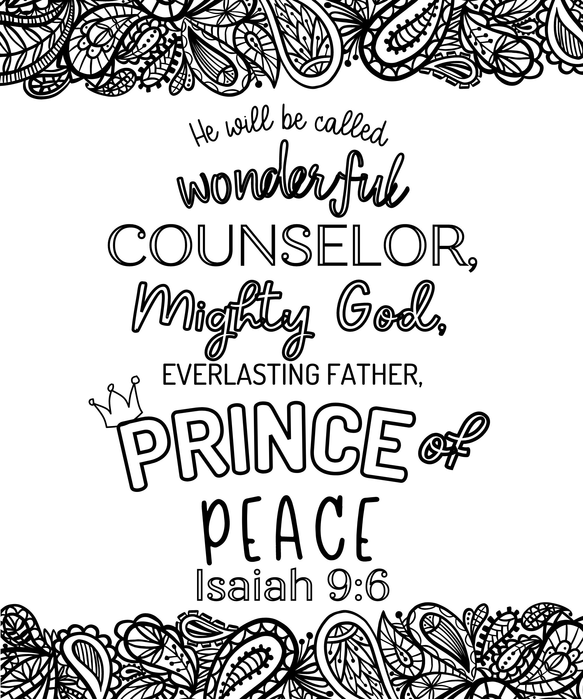 Printable Christmas Coloring Pages | Christmas Scripture Coloring ...