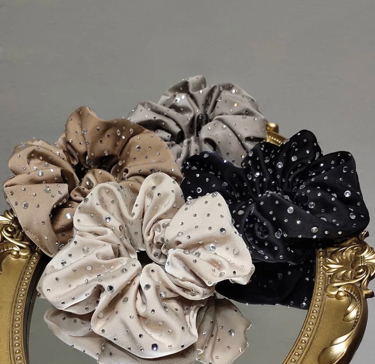 Silk Scrunchie, Trendy Scrunchie with Crystal, Designer Hair Scrunchie –  MALKIELE