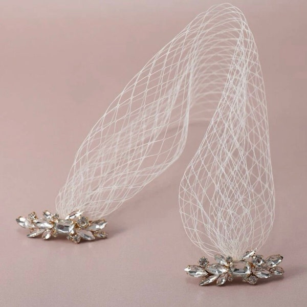 Beautiful Birdcage veil, pearl Birdcage veil, crystal birdcage veil, small wedding vail, wedding accessory modern veil, simple wedding veil
