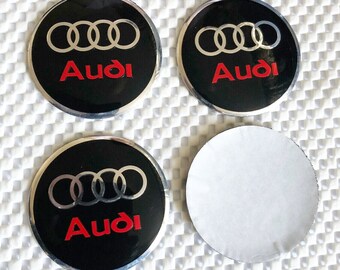 AUDI RS3 ALLOY WHEEL CENTRE CAP STICKERS DOMED RESIN 55mm X4 