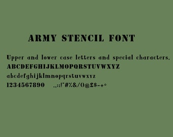 Army Stencil Font, OTF SVG Formats