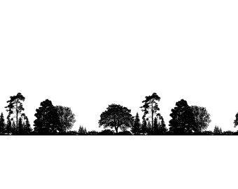 Seamless forest pattern page border PNG