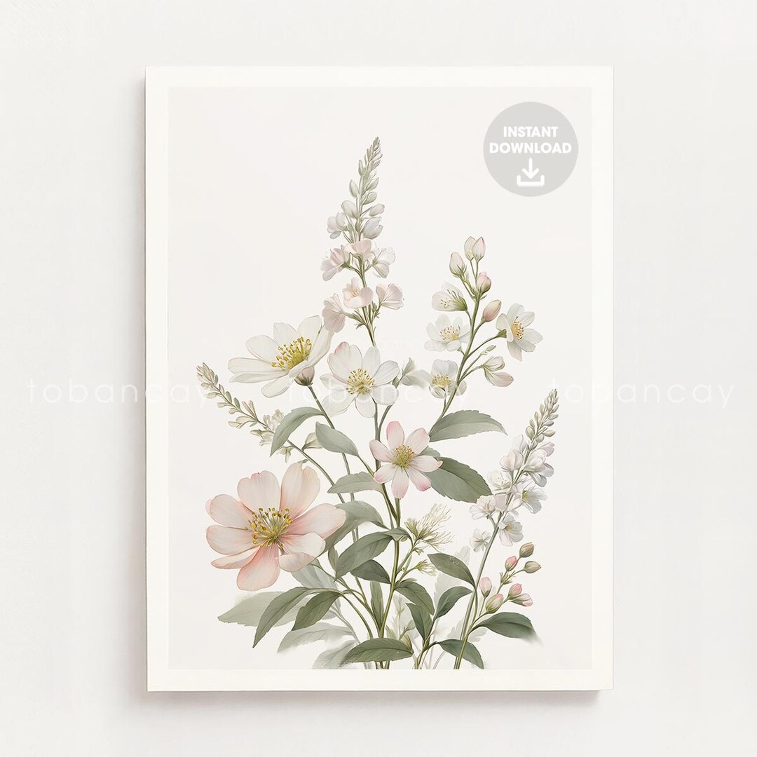 Wildflowers 2 - [DIGITAL DOWNLOAD] Botanical Illustration, Minimalistic ...