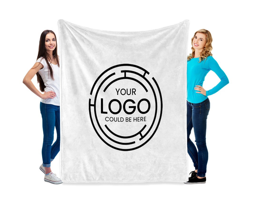 Custom Logo Blanket, Logo Photo Text on Blanket, Business, Company