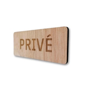 Private Engraved Pictogram, Forbidden, Wooden Sign, Door Sign, Rectangular Wooden Door Icon