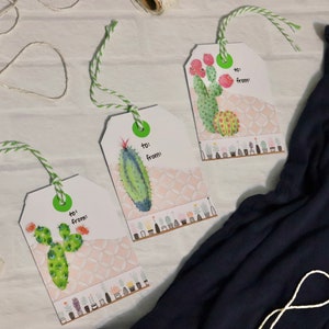 cute cacti gift tags set of 3