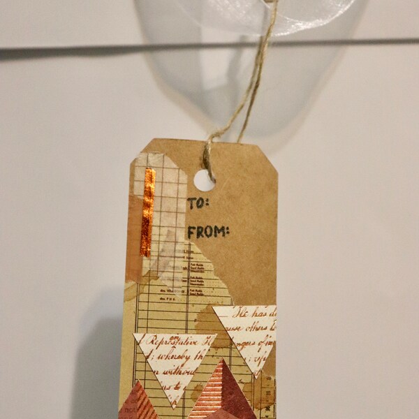 1.75”x3.5” copper industrial gift tag