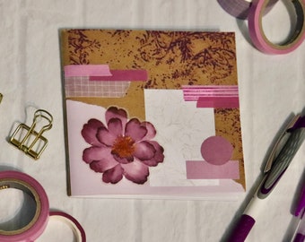 4.25 « x4.25 » papier floral violet collage notebook