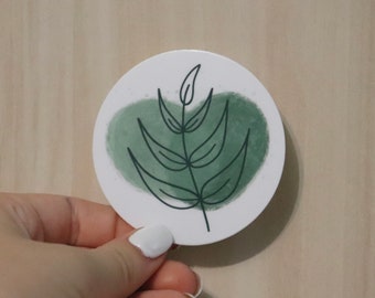 2.5”x2.5” boho leaf sticker