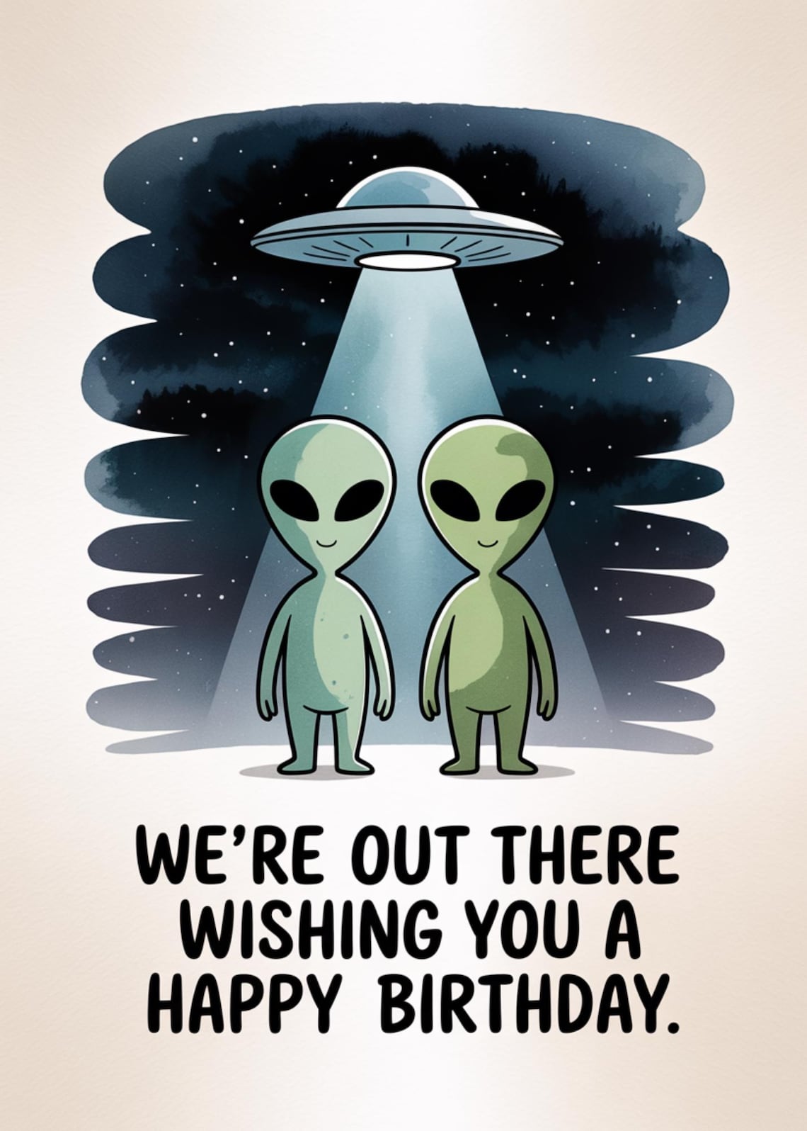 Alien Birthday Card Printable, Funny Space Birthday Card, UFO Birthday ...