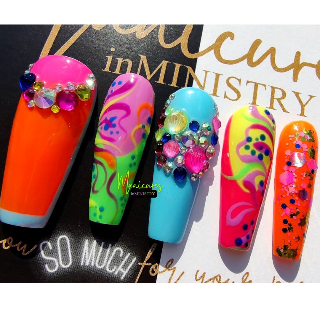 Mix N Match Press on Nails Mix Match Nails Mismatch Nails Etsy