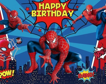Spider-Man Birthday Theme Party, Spider-Man Party, Theme Birthday Party Supplies, Tableware Supplies, Party Decor, Banner, Birthday Backdrop