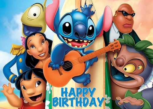 Lilo & Stitch Party Cake Topper Set 5pcs Happy Birthday