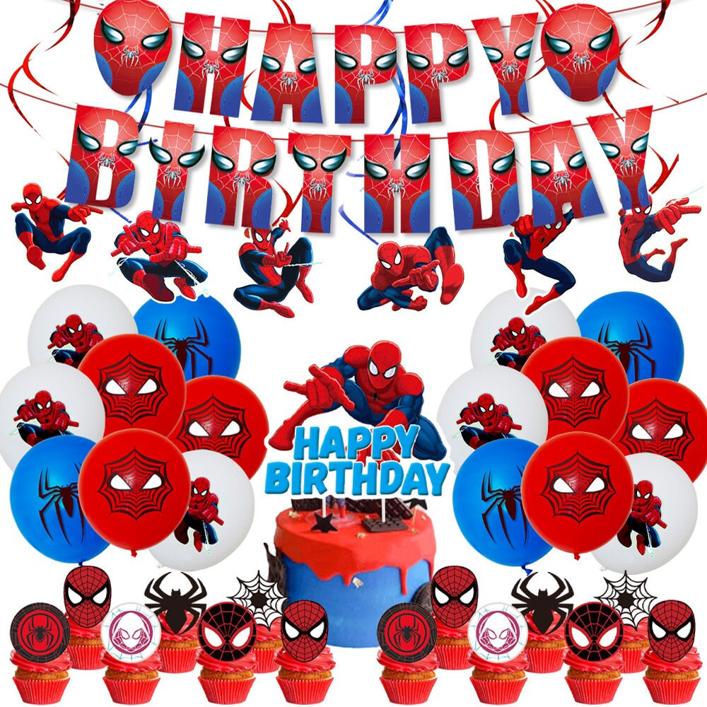 Spider Man Birthday Theme Party Decoration Tableware Range Banner