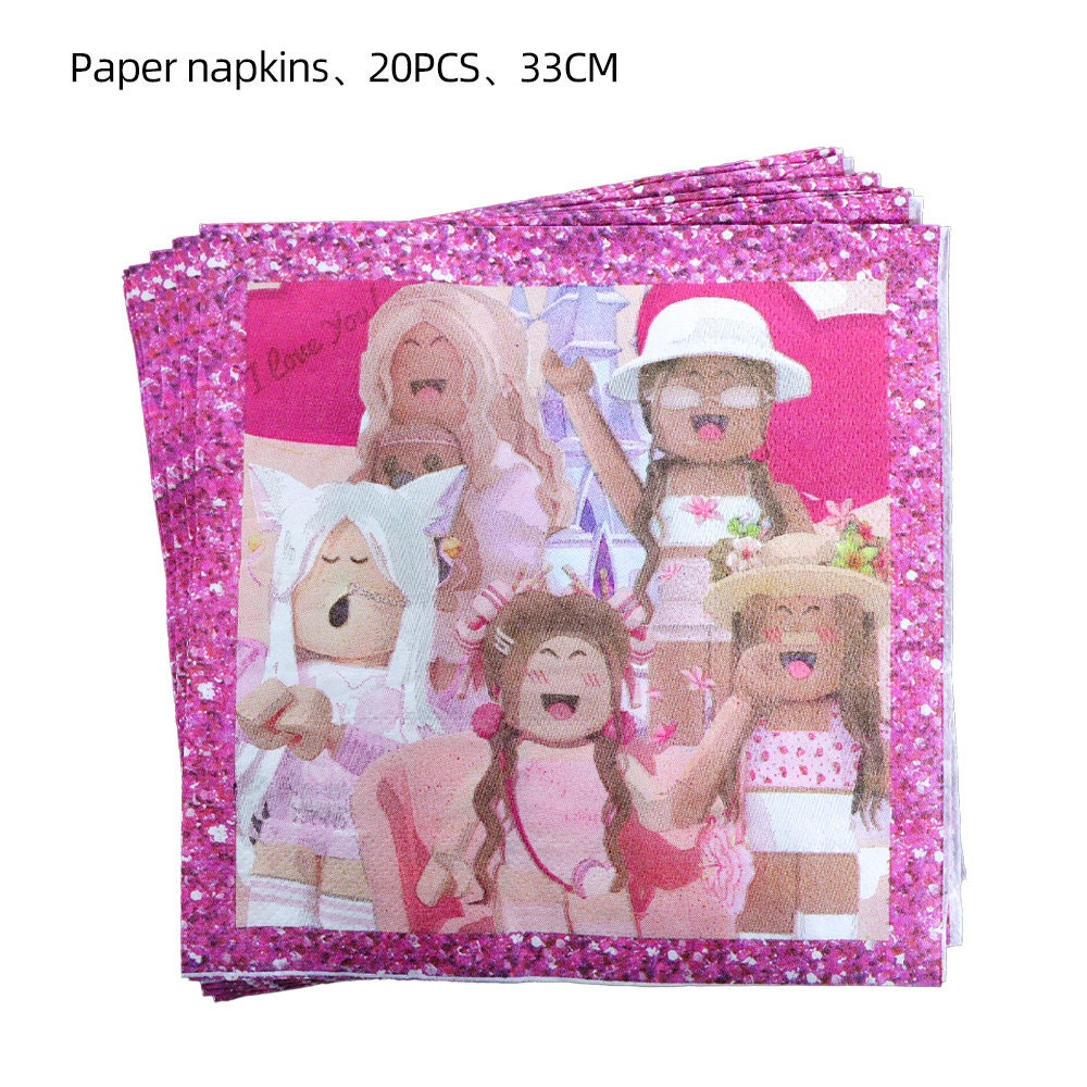 Pink Roblox Theme Party Pink Roblox Party Theme Birthday Etsy