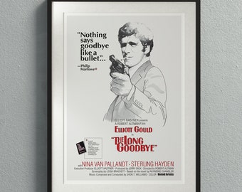 The Long Goodbye Movie Poster Digital Download, Elliott Gould Movie Poster, Wall Art Print, Movie Print, Wall Decor Ideas