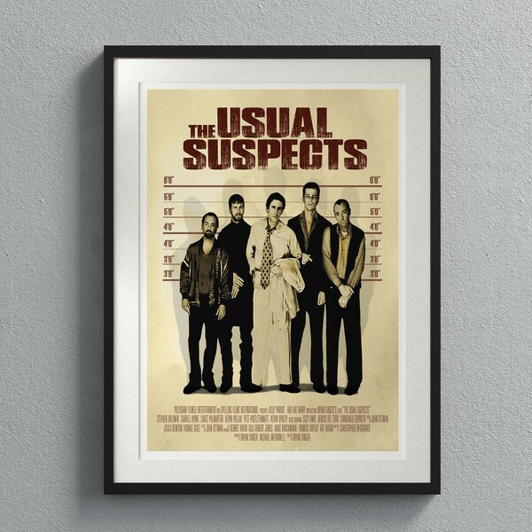 The Usual Suspects Movie Poster Digital Download,  Movie Poster, Wall Art Print,  Printable Wall Art, Movie Print, Gift Idea