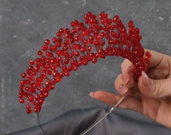 Couronne de perles de cristal, diadème de mariée, diadème pour les femmes, diadème de perle, couronne de mariée, diadème de cristal, couronne de mariage, casque de couronne de mariée, couronne