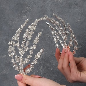 Bridal Wedding Headpiece,  Anniversary Tiara For Bride, Bride Headpiece,  Bride  Tiara, Prom Crown, Bridal Hair Piece, Queen Crown, crystal