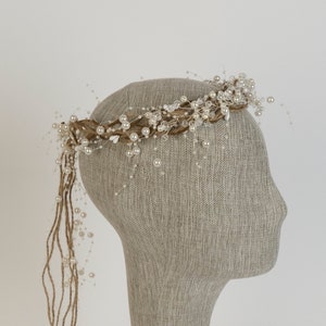 Pearl Hair Vine, Pearl Bridal Hair Piece,  Wicker Wedding Headband, Bridal Hair Accessory, Wedding Hair Accessory, Tiaras