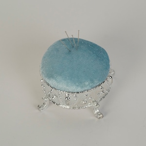 Handmade Minimalist Pin Cushion with Feet, Local Organic Velvet, Gift For Sewist, Seamstress, Crafter, Embroiderer, Pin Cushion for Weddings