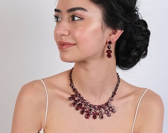 Crystal Bridal Jewelry Set, Wedding Necklace and Earrings