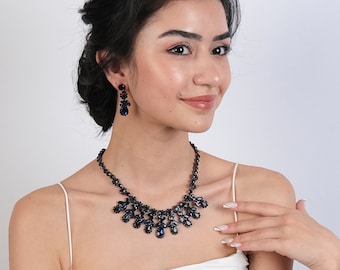 Crystal Bridal Jewelry Set, Wedding Necklace and Earrings