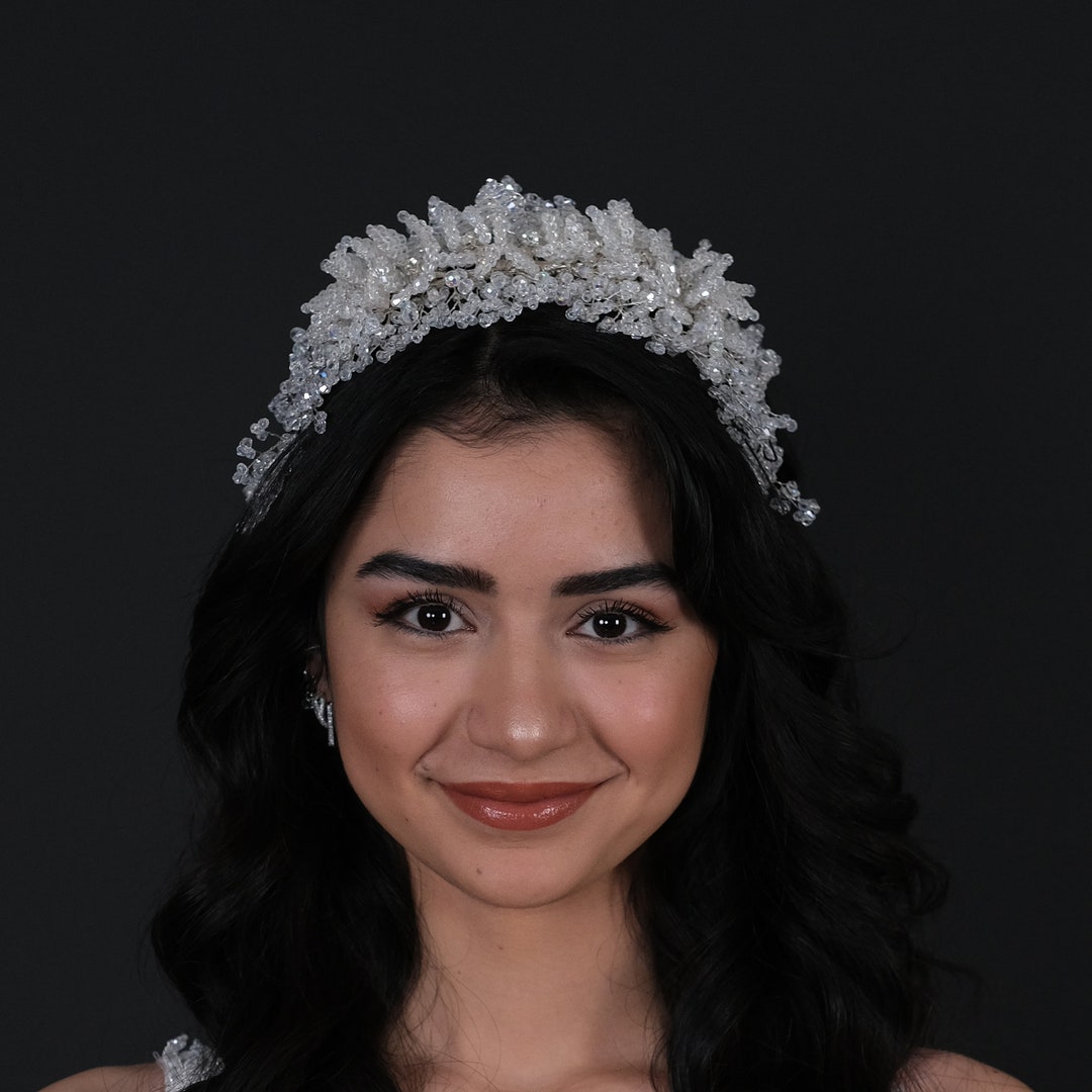 Crystal Beaded Headband, Wedding Headband, Crystal Bride Hairpiece