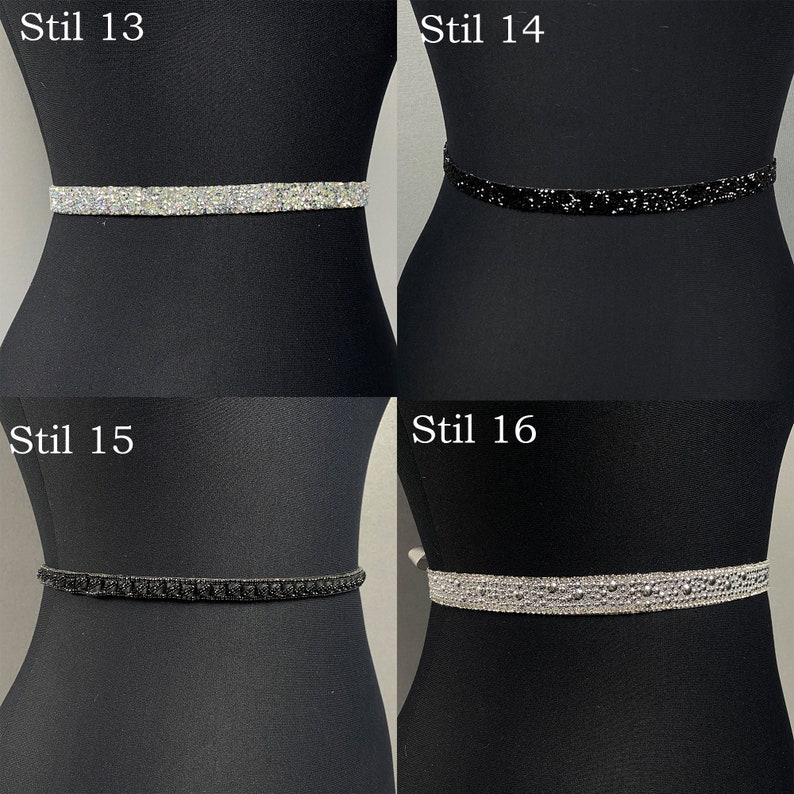 Wedding Belt, Bridal Crystal Belt, Crystal Belt, Black Beaded Crystal Sash, Bridal Black Sash, Bridesmaid Sash, Bridesmaid Belt, Gold Belt image 6