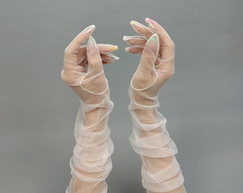 Long Tulle Bridal Gloves, Wedding Accessories