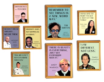 Famous Autistic People | Pastel Printable Poster Bundle for Autism Acceptance & Awareness | Neurodiversity Classroom Bulletin Board