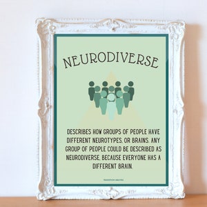 Neurodiverse Definition Poster | Neurodiversity Acceptance & Disability Awareness | Neurodivergent Autistic Autism ADHD | Classroom School