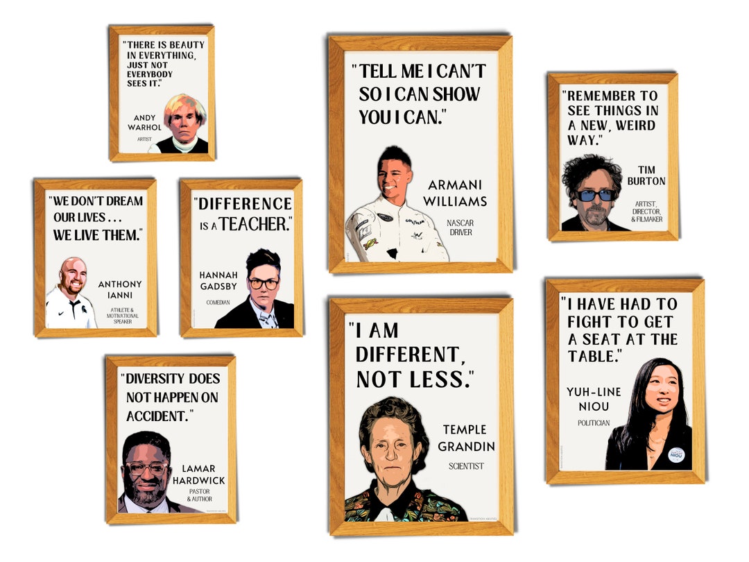 Famous Autistic People Printable Poster Bundle for Autism Acceptance & Awareness Neurodiversity