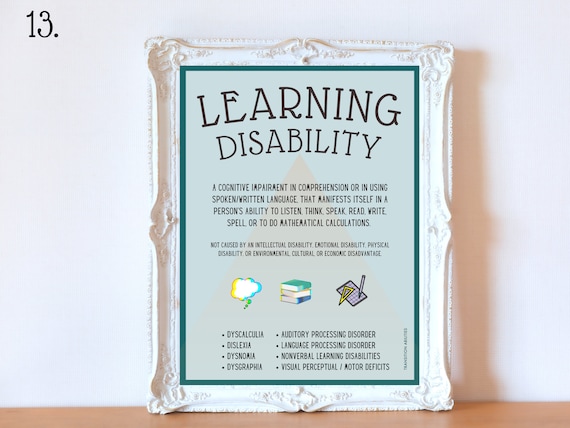 Learning Disability Poster | Neurodiversity Acceptance & Disability Awareness | Special Education Teacher Classroom Bulletin Board
