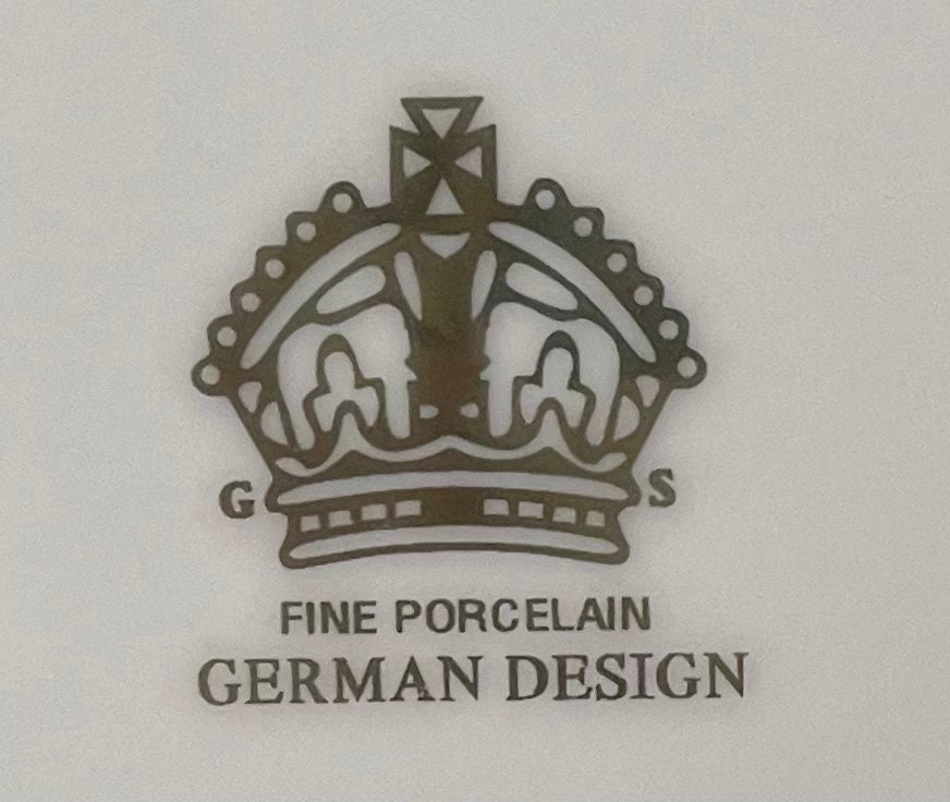 G S Fine Porcelain German Design Plaid Cups and Saucers Etsy