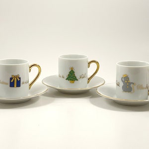 Horchow Japan Christmas Cups Set of 3