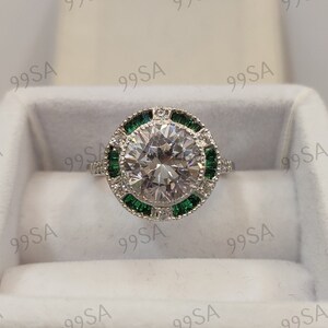 1930s Vintage 2.30 Carat Weißer Rundschliff Diamant Hochzeit Verlobungsring in 935 Argentium Silber, Antiker Verlobungsring, Ringe für Frauen