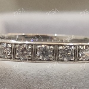 1930s Antique White Round Cut Wedding Engagement Ring in 935 Argentium Silver, Edwardian Ring, Antique engagement ring,eternity ring