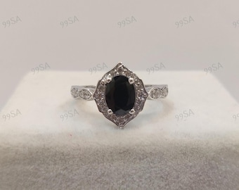 1930s Antique 2.10 Ct Oval Cut wedding Engagement Ring in 935 Argentium Silver, Edwardian Ring,Antique engagement ring,gift for her