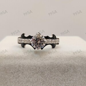 2.10 Ct White round cut diamond engagement ring in 935 Argentium Silver,Antique engagement ring,Rings for women,anniversary gifts,gifts,ring