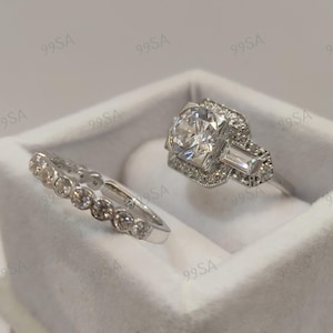 1930s Vintage 2.30 Carat White round cut diamond wedding engagement ring set in 935 Argentium Silver,Antique engagement ring,Rings for women