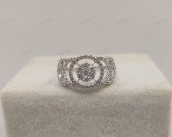 Engagement Ring in 935 Argentium Silver,Ring for women,gift for her,gift for wife,silver rings for women,anniversary gifts,birthday gifts