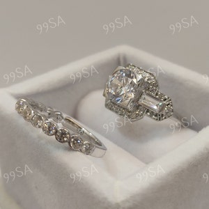 1930s Vintage 2.30 Carat White round cut diamond wedding engagement ring set in 935 Argentium Silver,Antique engagement ring,Rings for women
