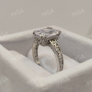 1930s Vintage 2.50 Ct White european cut Diamond Engagement Wedding Ring in 935 Argentium Silver,Gift for women,Solitaire Ring,art deco ring