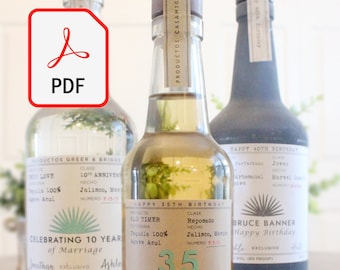 Personalized Tequila Bottle Label – Casamigos, Weddings, Birthdays (PDF file)