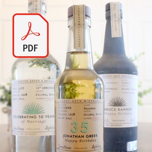 DIGITAL VERSION (PDF file) Personalized Label to fit Casamigos Tequlia Bottle - Weddings, Birthdays, Anniversaries, Holidays