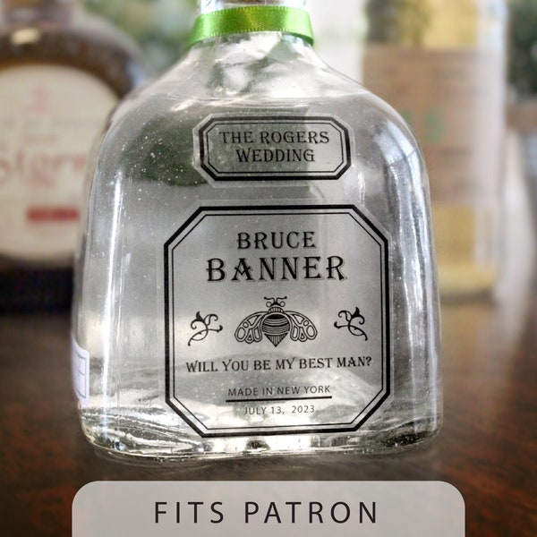 Personalized Label to fit Patron Tequila Bottle - Weddings, Birthdays, Anniversaries, Holidays