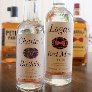 Personalized Label to fit Tito&#39;s Stye Vodka Bottle - Weddings, Birthdays, Anniversaries, Holidays